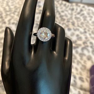 Swarovski crystal ring silvertone